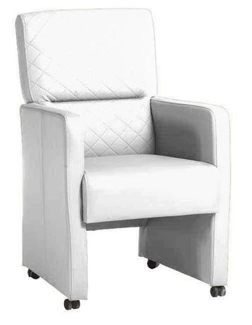 Eetkamerstoel Dakota - eetkamerstoelen - Wit, Nieuw, Wit, Stof