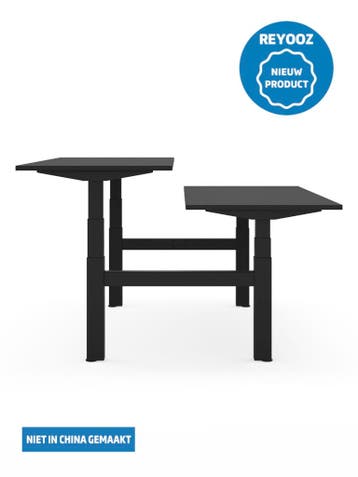 Laag-hoog duo bureau Excellent - zwart - blad naar keu..., Nieuw in verpakking