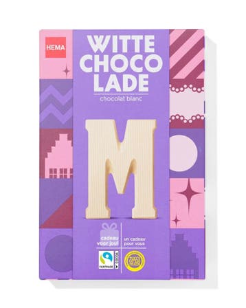 HEMA Chocoladeletter wit M 140g 2 voor 4.99, Verzenden, Nieuw