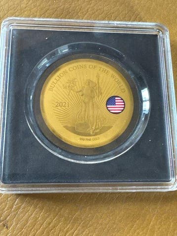 Tsjaad. 5000 Francs 2021 USA Liberty, 1/200 Oz (.999)