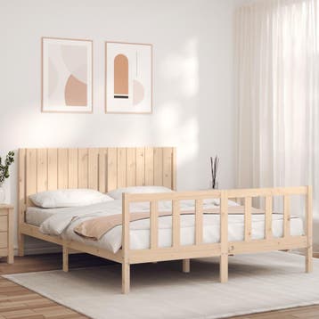 vidaXL Bedframe zonder matras massief grenenhout 160x200 cm, Bruin, Verzenden, 200 cm, 160 cm