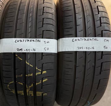 2x 205-55-16 Continental Zomer 2x 5mm €50 Per Band 205 55 16, Ophalen, Gebruikt, 16 inch, 205 mm