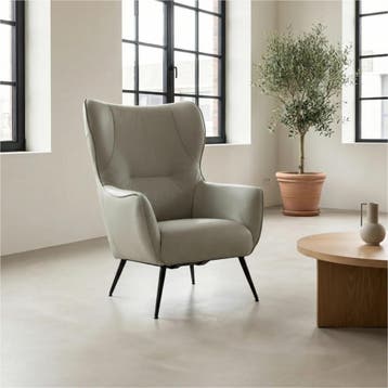 Leren fauteuil Flair, Eigentijds, Modern, Retro, Romantisch, Nieuw, Ophalen of Verzenden, 75 tot 100 cm