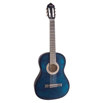 Valencia VC103BUS Klassieke Gitaar 3/4 Blue Hoogglans, Muziek en Instrumenten, Snaarinstrumenten | Gitaren | Akoestisch, Ophalen of Verzenden