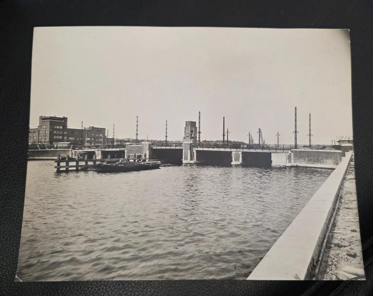 Originele foto Berlagebrug Amsterdam (ca. 1931),  Publieke, Verzamelen, Foto's en Prenten, Gebruikt, Ophalen of Verzenden
