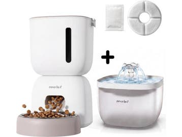 Revo-loo Flow & Chow - Drinkfontein Automatische Voerbak Set, Verzenden, Zo goed als nieuw