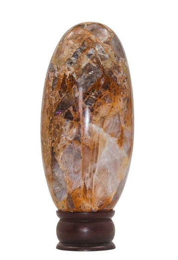 KAMR GEM Natuurlijk Gouden Helende Kwarts Lingam 185mm