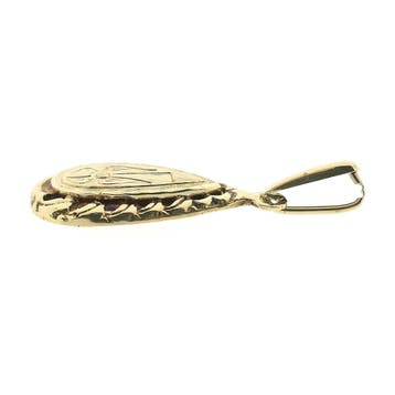 Gouden hanger met sierlijke gravure (Hanger of bedel), Ophalen of Verzenden, Gebruikt, Goud, Overige merken