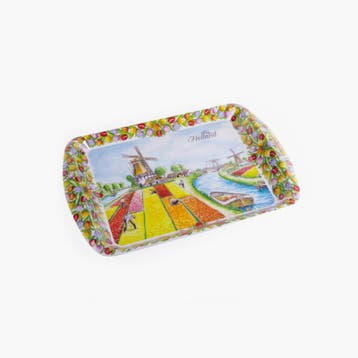 Dienblad melamine tulpenveld 36x24 cm Holland, Ophalen of Verzenden, Nieuw