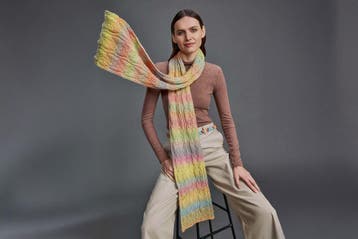Breipatroon Sjaal Vesta met kleurverloop van Lang Yarns Ha, Hobby en Vrije tijd, Breien en Haken, Ophalen of Verzenden, Nieuw