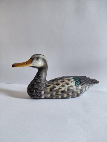 Lokeend - Période 1950-1970, peint main, sculpture 27 cm,, Antiek en Kunst
