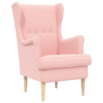 vidaXL Fauteuil Roze Bouclé, Huis en Inrichting, Fauteuils, Verzenden, Nieuw