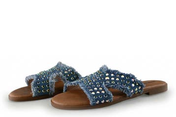 Ann Rocks Slippers in maat 39 Blauw, Slippers, Ann Rocks, Zo goed als nieuw, Verzenden