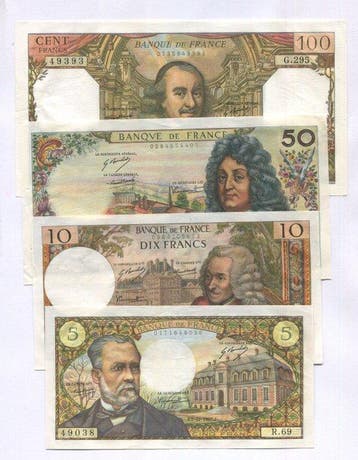 Frankrijk. - 4 Banknotes - 1967/1968 (Zonder minimumprijs), Postzegels en Munten, Bankbiljetten | Europa | Niet-Eurobiljetten