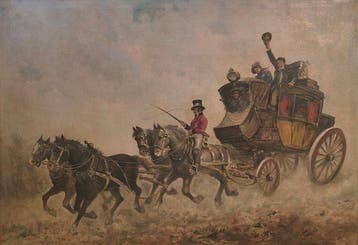 Alfredo Tominz (1854-1936) - La diligenza dei poveri, Antiek en Kunst
