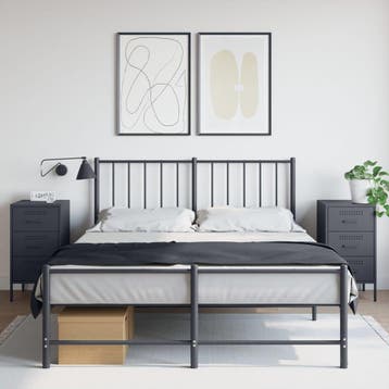 vidaXL Nachtkastjes 2 st 36x39x68 cm staal antracietkleurig, Verzenden, Nieuw, Metaal of Aluminium