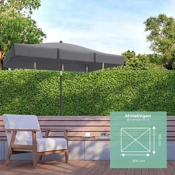 2dekans | LifeGoods Parasol Vierkant – Incl. Hoes – 30°, Ophalen of Verzenden, Zo goed als nieuw