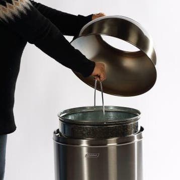 Afvalbak | RVS (Geborsteld/Geel) | 40L | Open |, Verzenden, Nieuw in verpakking