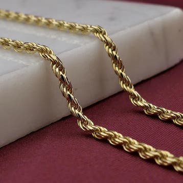 Gouden gedraaide schakelketting, Ophalen of Verzenden, Gebruikt, Goud, Goud