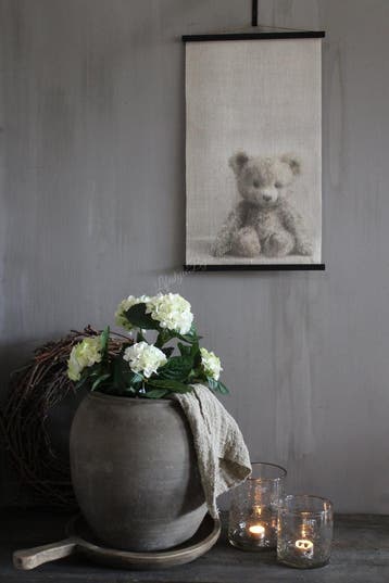 Linnen wandhanger Baby Beertje 60 x 40 cm, Ophalen of Verzenden, Nieuw