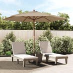 vidaXL Parasol met houten paal 299x240 cm taupe, Verzenden, Nieuw, 2 tot 3 meter