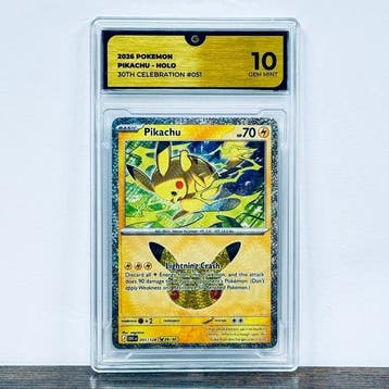 Pokémon Graded card - Pikachu Holo 051 - Pokemon - GG 10, Nieuw