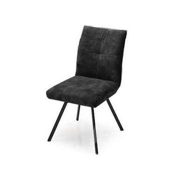 Eetkamerstoel Flora - eetkamerstoelen - Zwart, Nieuw, Zwart, Stof