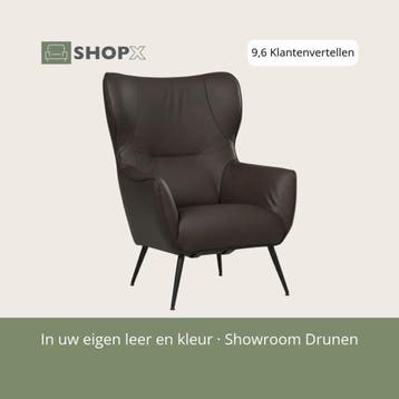 Leren fauteuil Flair - Toledo Espresso (bruin), Huis en Inrichting, Eigentijds, Modern, Retro, Romantisch, Nieuw, Ophalen of Verzenden