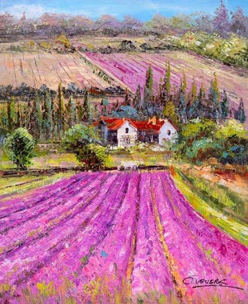 Christof Vevers (1962) - Lavandes et Toits Rouges –