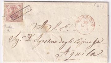 Italiaanse oude staten - Napels - 1859 Napels: Brief 2 grana, Gestempeld