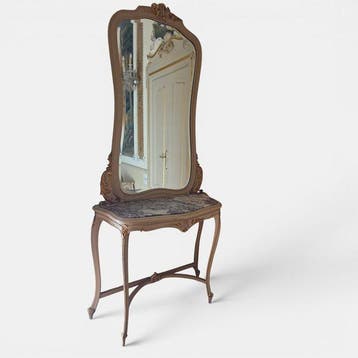 Wandtafel (2) - Hout, Marmer, bladgoud