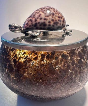 Kan - Glas, Metaal, Schelp - Italiaanse designblik met