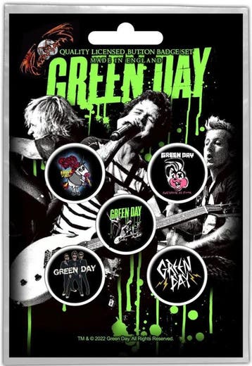 Green Day button Revolution 5-pack officiële merchandise, Ophalen of Verzenden, Nieuw, Gebruiksvoorwerp
