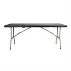 Rechthoekige Opvouwbare Tafel 6ft Zwart – Stalen Frame &.., Verzenden, Nieuw in verpakking