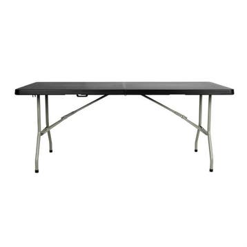 Rechthoekige Opvouwbare Tafel 6ft Zwart – Stalen Frame &.., Verzenden, Nieuw in verpakking