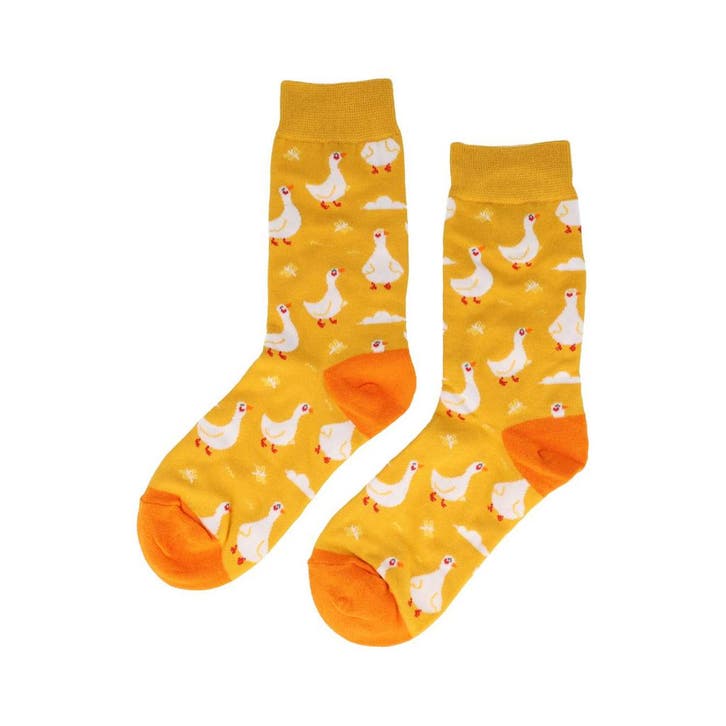 Sokken Katoen - Eenden Print - Geel Wit - Maat 36-43, Kleding | Dames, Sokken en Kousen