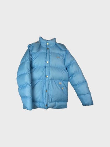 Abc. Puffer Jacket Heren maat L Lichtblauw Vintage, Maat 52/54 (L), Abc., Blauw, Ophalen of Verzenden
