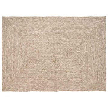 vidaXL Vloerkleden Natuurlijk en Wit 240 x 340 cm Jute, Verzenden, Nieuw, Bruin