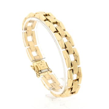 Gouden Bismarck schakel armband (Schakelarmband), Ophalen of Verzenden, Gebruikt, Goud, Goud