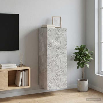 vidaXL Wandkast 33 x 34,5 x 90 cm Bewerkt hout Betongrijs, Huis en Inrichting, Kasten | Overige, Verzenden, Nieuw