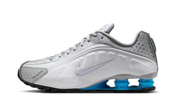 Nike Shox R4 Metallic Silver White Blue Lagoon, Nieuw