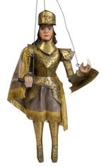 Antico Pupi Siciliano - Cavaliere in Armatura Dorata -