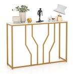 LIVSK Consoletafel met Imitatie Marmer - Geometrisch Goudkle, Verzenden