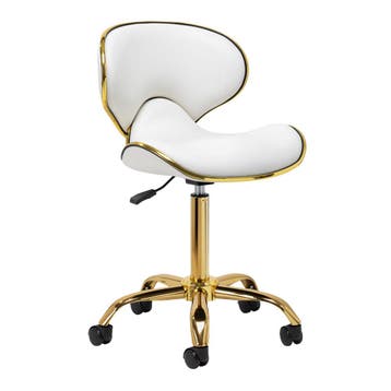 Cosmetische Kruk Gabbiano Q-4599 Wit Goud – Met Rugleuning –, Ophalen of Verzenden, Nieuw