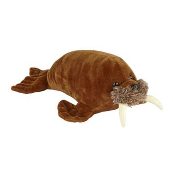 Walrus knuffel - pluche - 40 cm - bruin, Verzenden, Nieuw