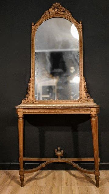 Wandtafel - Hout, Glas, Marmer