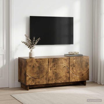 vidaXL tv-meubel 90 x 34,5 x 40 cm Gerookt eiken Bewerkt, Huis en Inrichting, Kasten | Televisiemeubels, Verzenden, Nieuw, 50 tot 100 cm