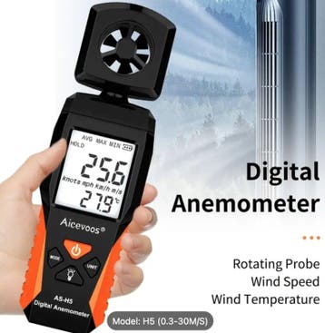 Anemometer, Windsnelheidsmeter Digitale (Meetgereedschap), Verzenden, Nieuw