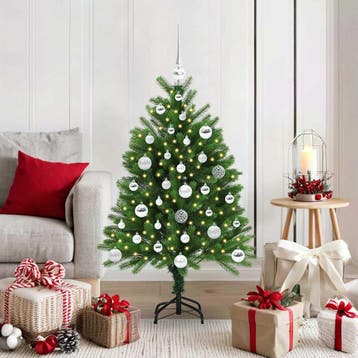 vidaXL Kerstboom met 150 LED met standaard Groen 120 cm PE, Verzenden, Nieuw