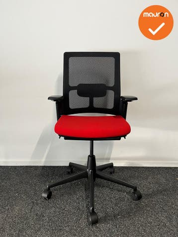 Ahrend 2020 Verta bureaustoel - refurbished - rode stofferin, Werkplek, Ophalen of Verzenden, Gebruikt, Stoel